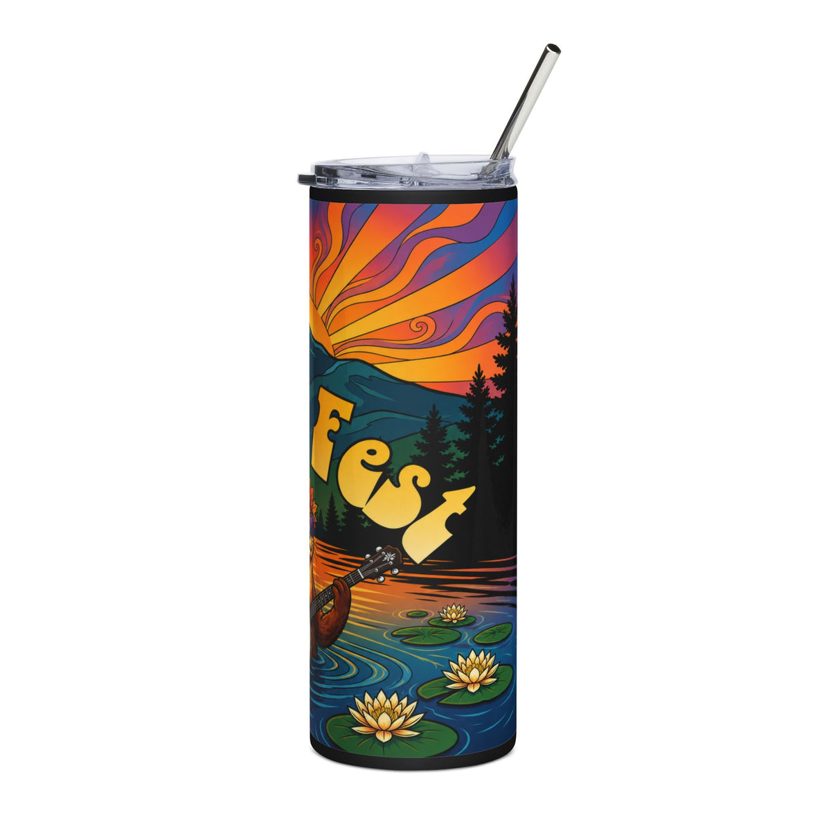 Otter Fest Clem Lakeside Banjo Picking Stainless Steel Tumbler, 20oz