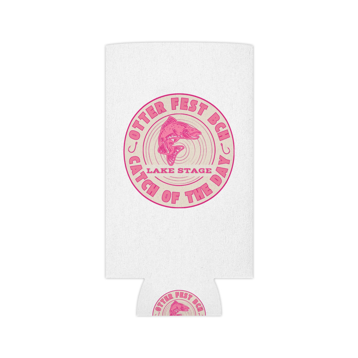 Otter Fest Catch of the Day Logo Can Cooler | Breast Cancer Awareness Month