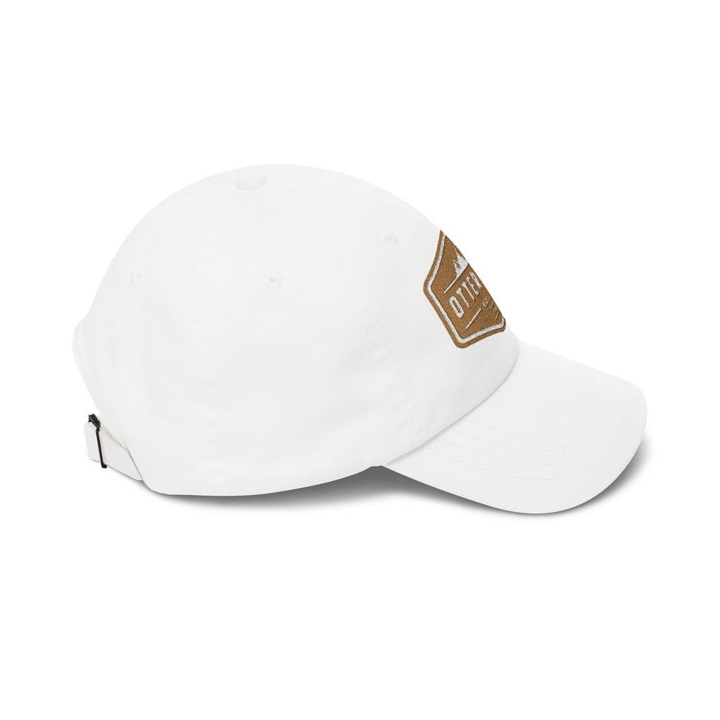 Otter Fest  Golden Mountain Badge Classic Dad Cap | outdoor logo hat