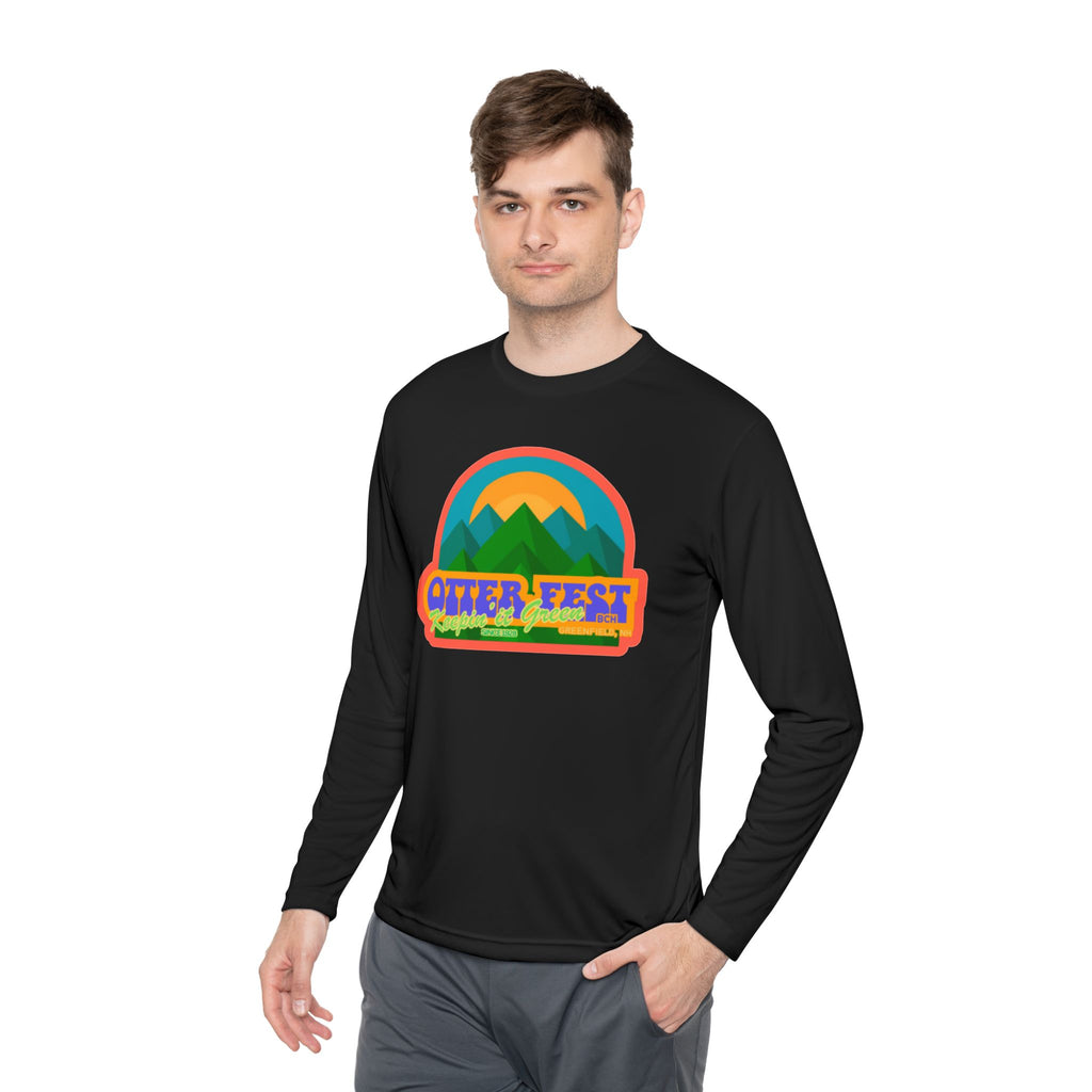 Otter Fest Mountain, Keeping it Green Long Sleeve Tee | Retro Outdoor Festival Shirt