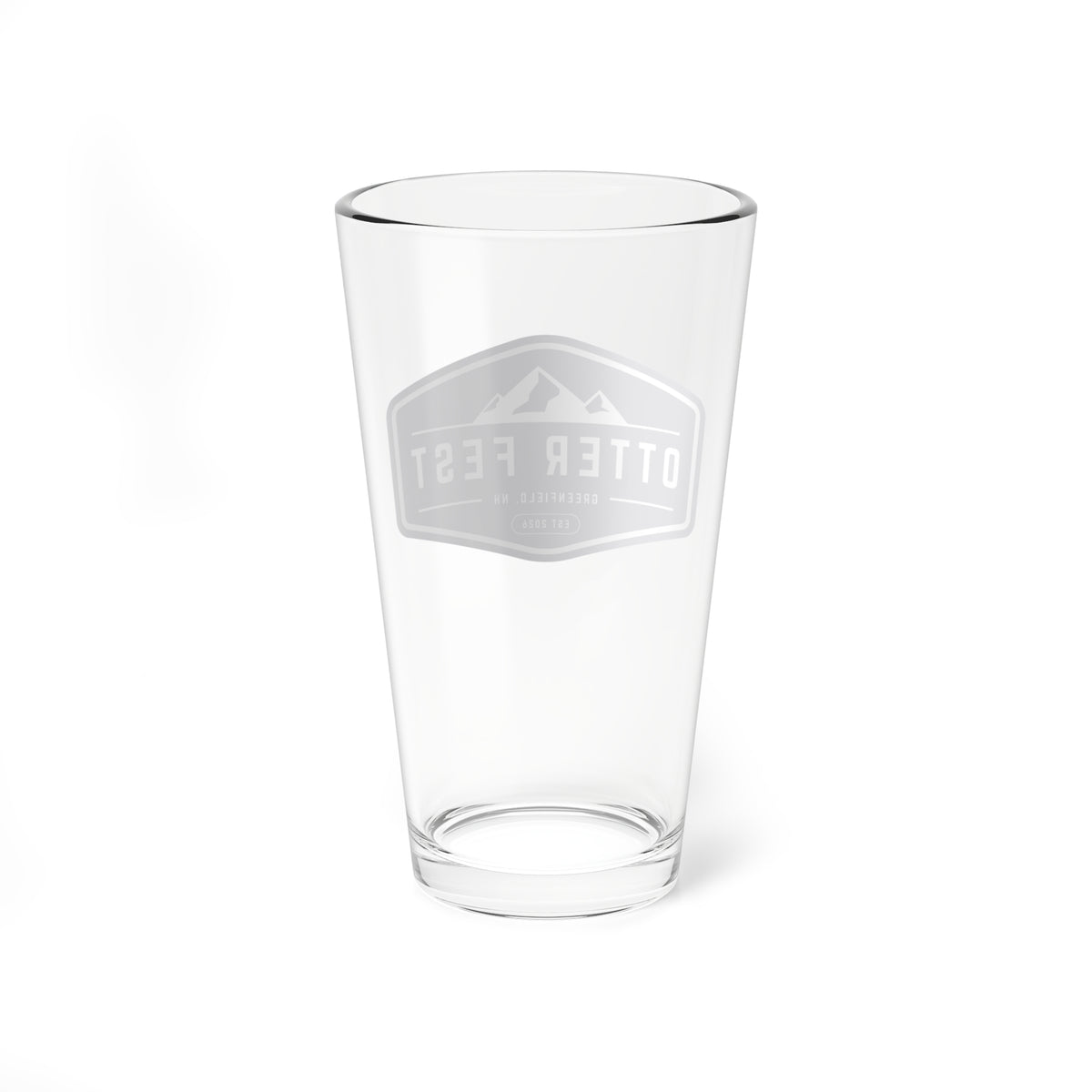 Navy Otter Fest Mountain Badge glass | 16oz mixing glass