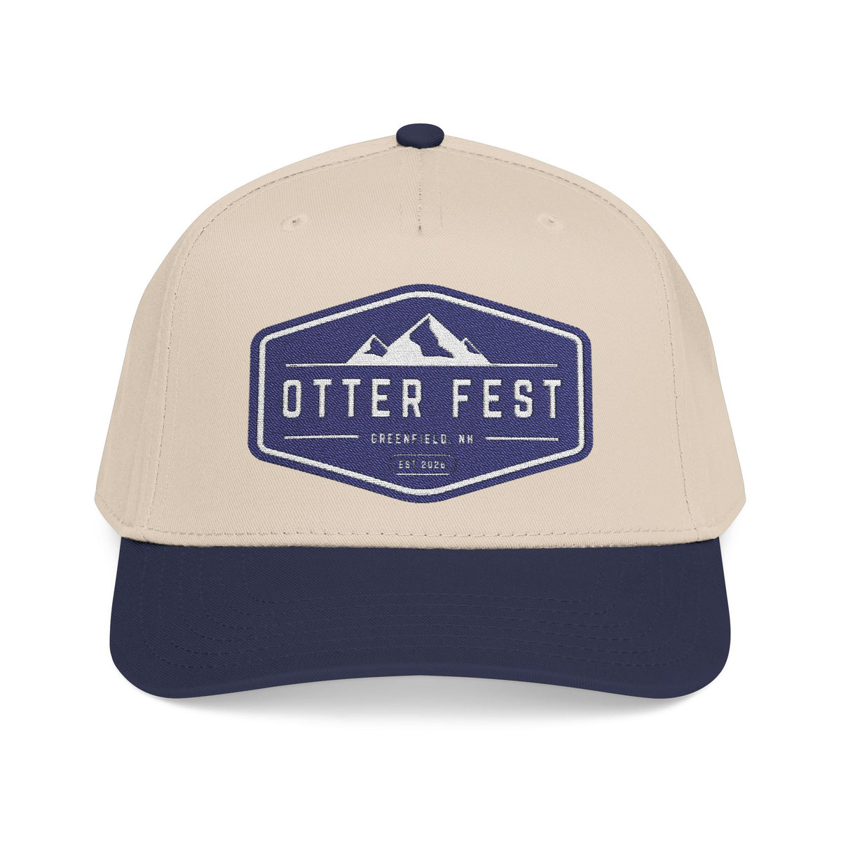 Otter Fest, navy mountain badge Mid Profile Baseball Cap