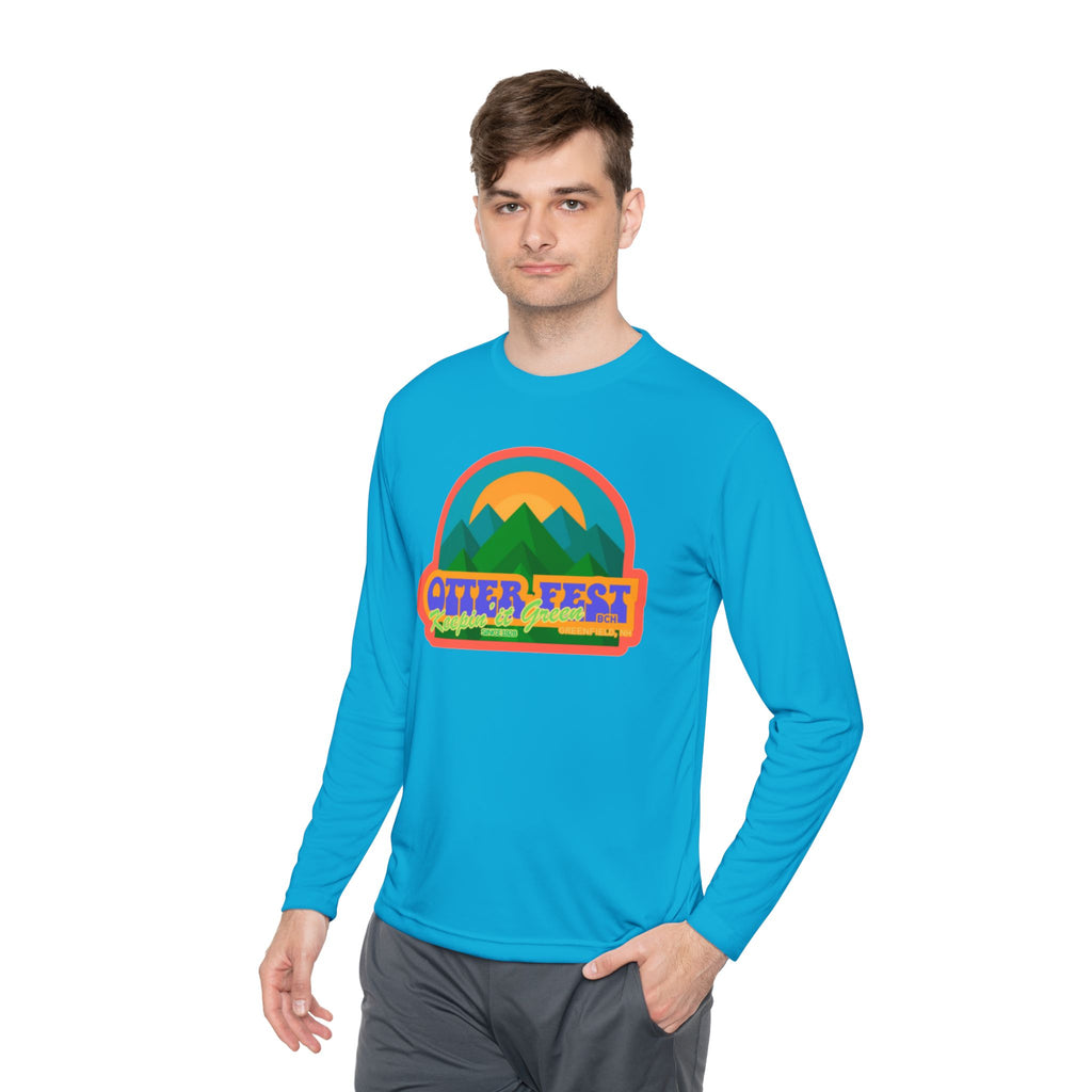 Otter Fest Mountain, Keeping it Green Long Sleeve Tee | Retro Outdoor Festival Shirt