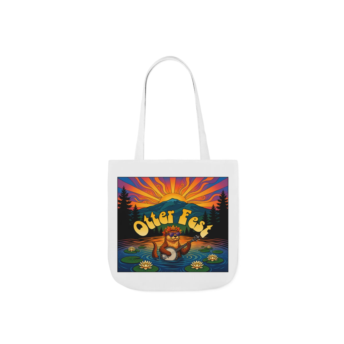 OTTER FEST Two sided print Poly-Canvas Tote Bag