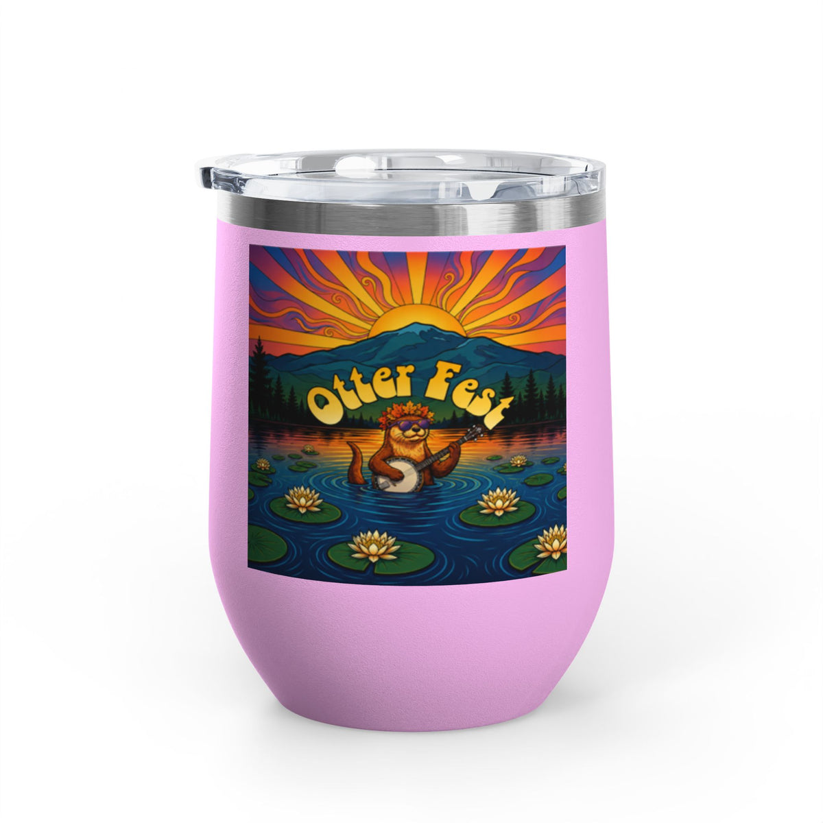 Otter Fest Strummin’ & Pickin’ Clem Sunset Wine Tumbler | Otter Fest 12oz. Wine Tumbler
