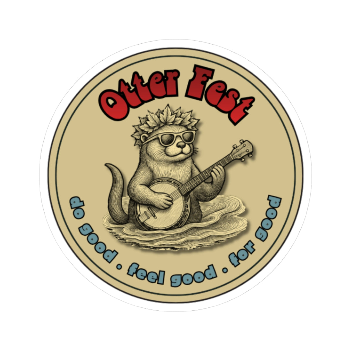 Khaki Banjo Sticker - Otter Fest BCH Sticker Collection!