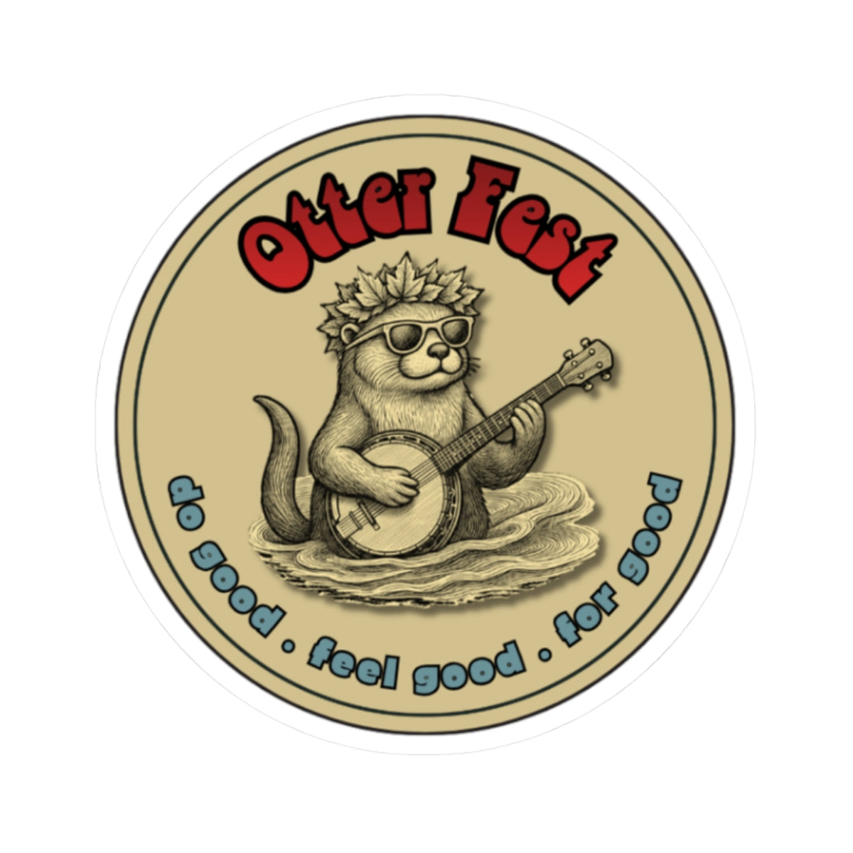 Khaki Banjo Sticker - Otter Fest BCH Sticker Collection!