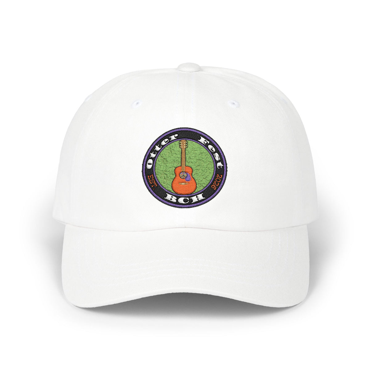 Otter Fest Peace Sign Acoustic Guitar Patch Classic Dad Cap |