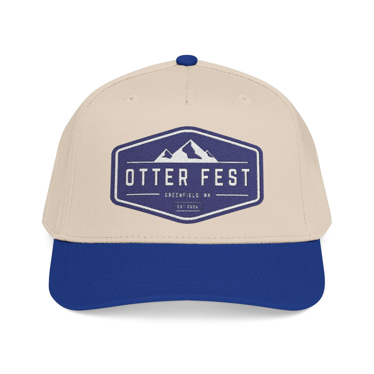 Otter Fest, navy mountain badge Mid Profile Baseball Cap