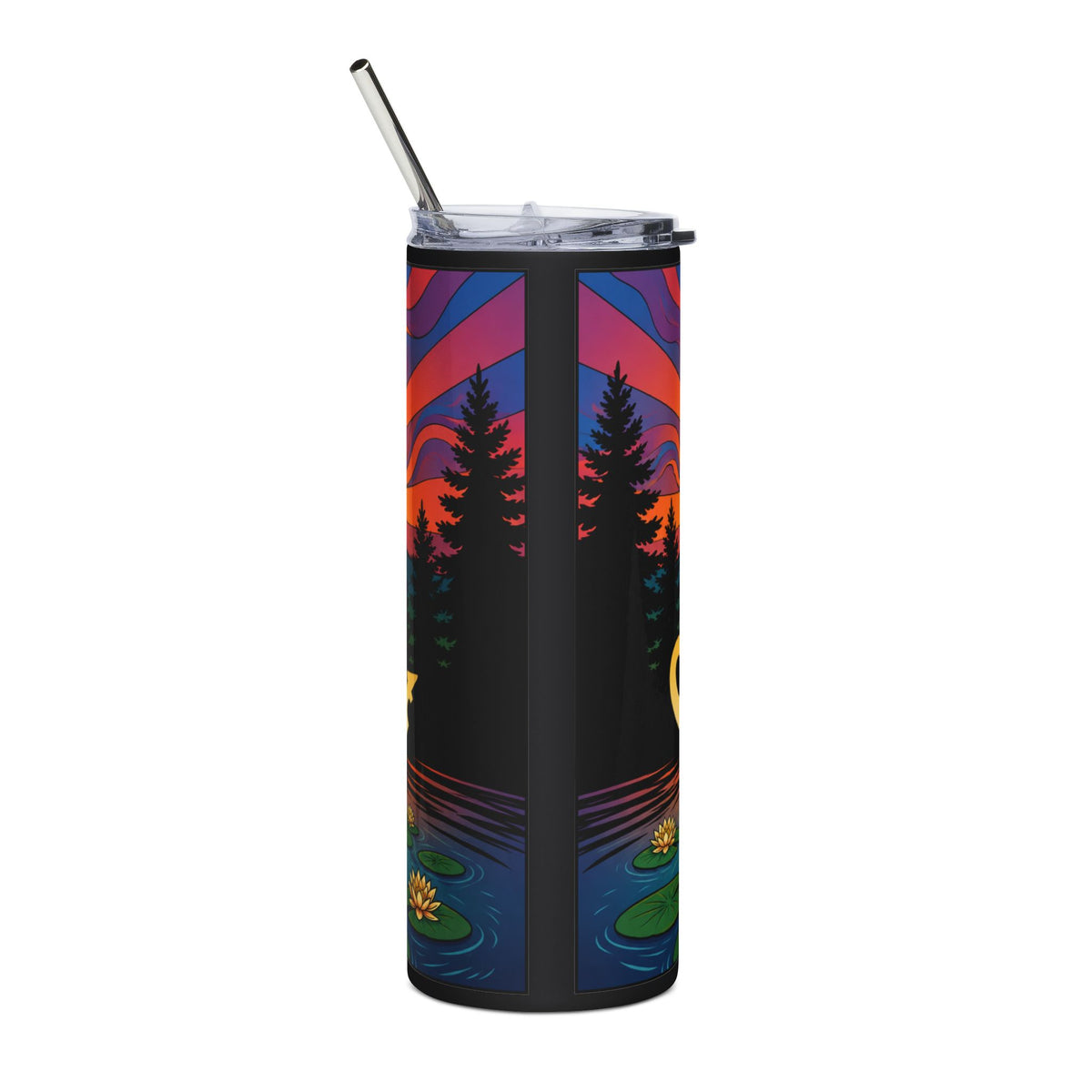 Otter Fest Clem Lake-side Guitar Jams Stainless Straw & Tumbler | 20oz Stainless Steel Tumbler
