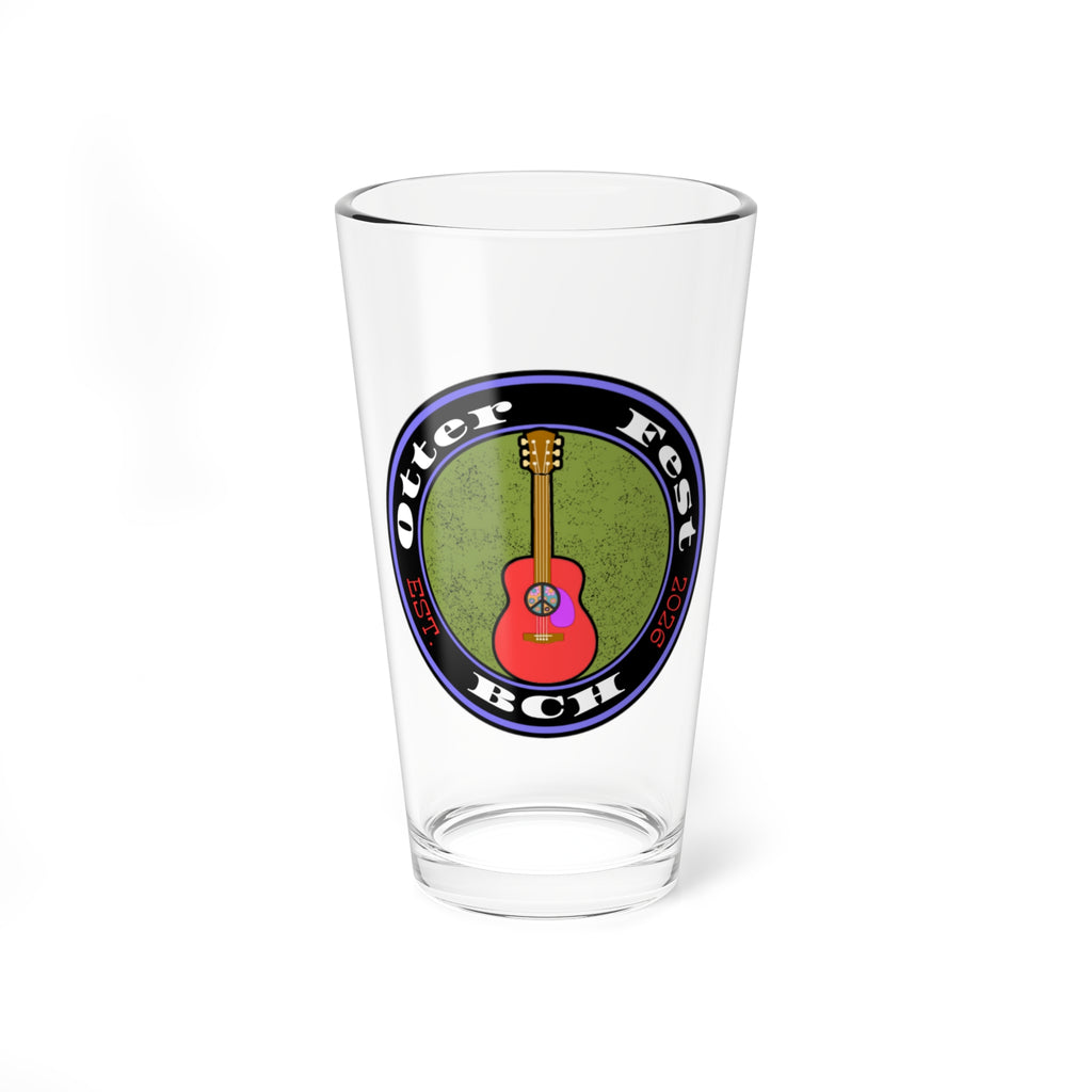 Otter Fest Peace & Rock Guitar Mixing Glass | 16oz Pint Glass