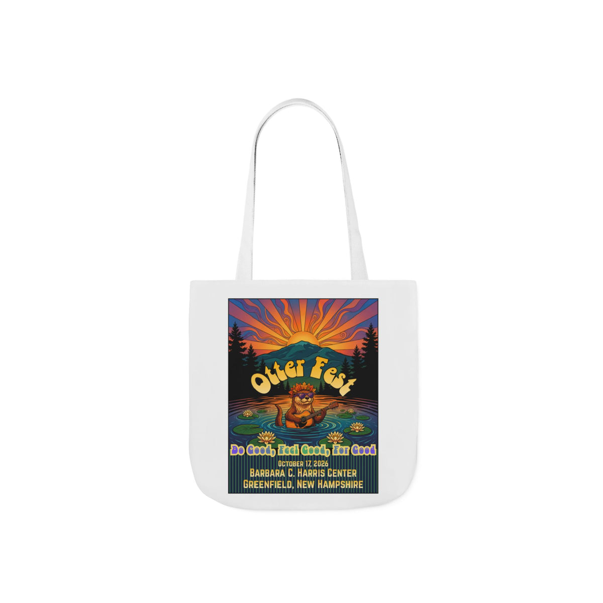 OTTER FEST Two sided print Poly-Canvas Tote Bag