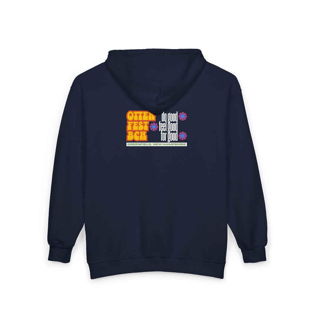 Otter Fest BCH Do Good, Feel Good, For Goo Zip Hoodie | Otter Illustration, Retro Block Text