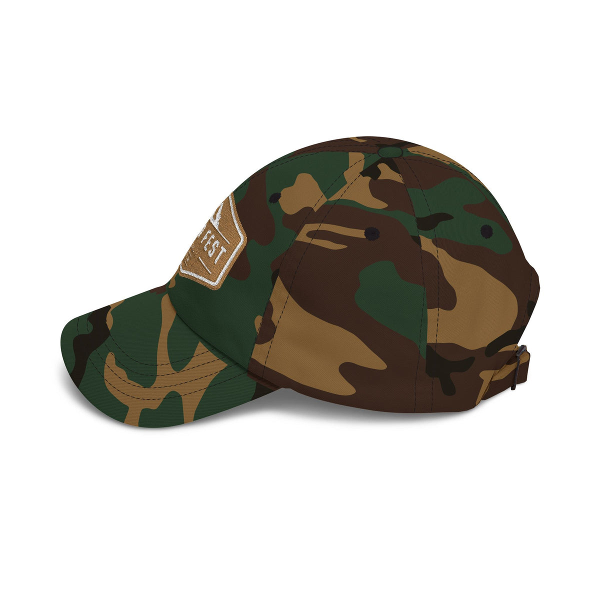 Otter Fest  Golden Mountain Badge Classic Dad Cap | outdoor logo hat