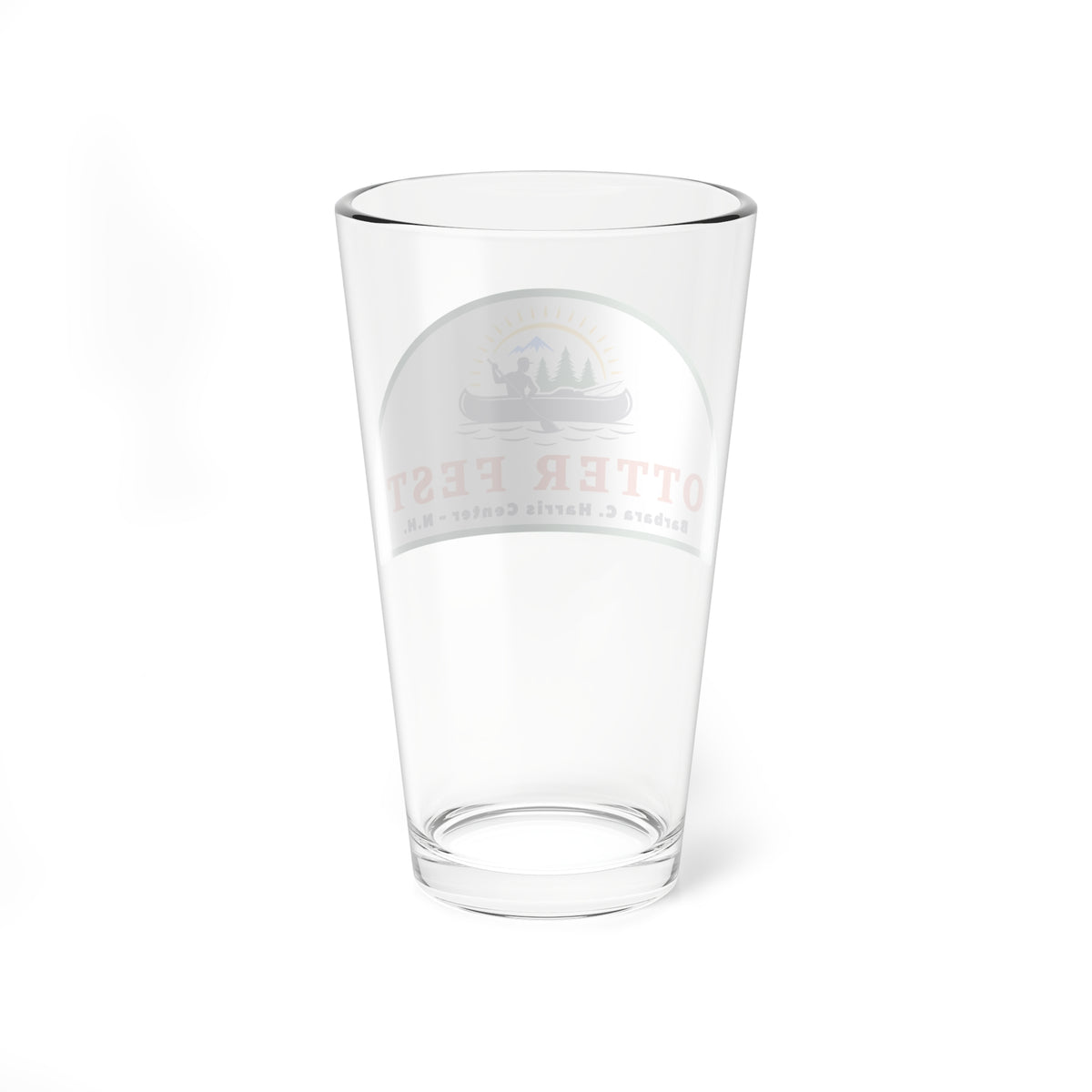 Otter Fest Canoe & Lake Logo Mixing Glass 16oz |  Pint Glass
