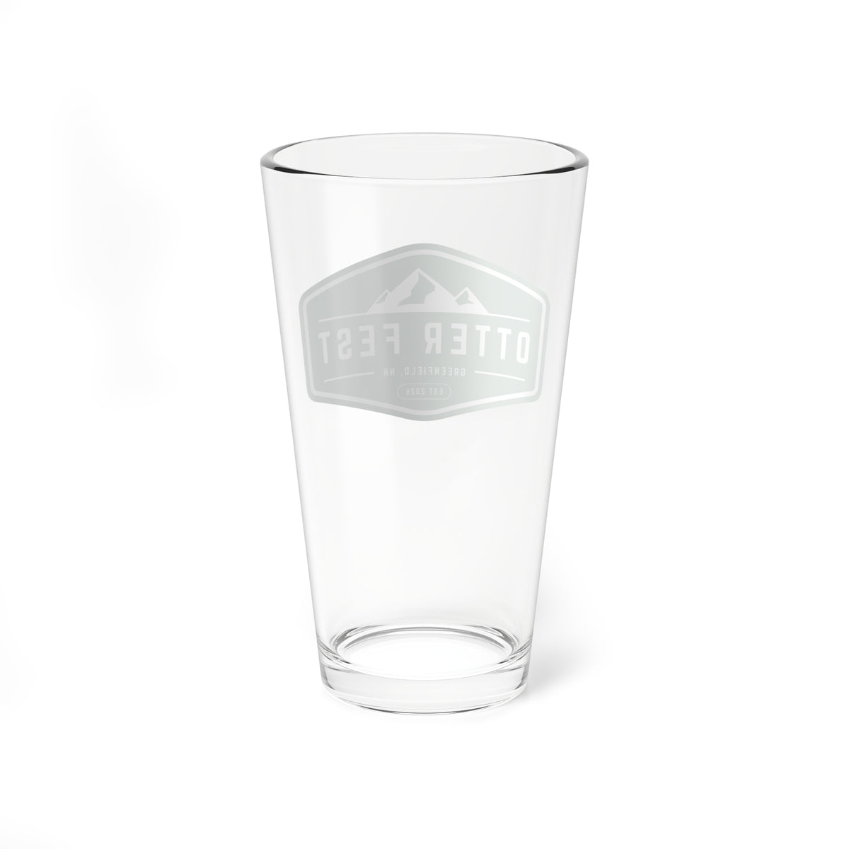 Go Green Otter Fest Green mountain badge Mixing Glass | 16oz pint glass