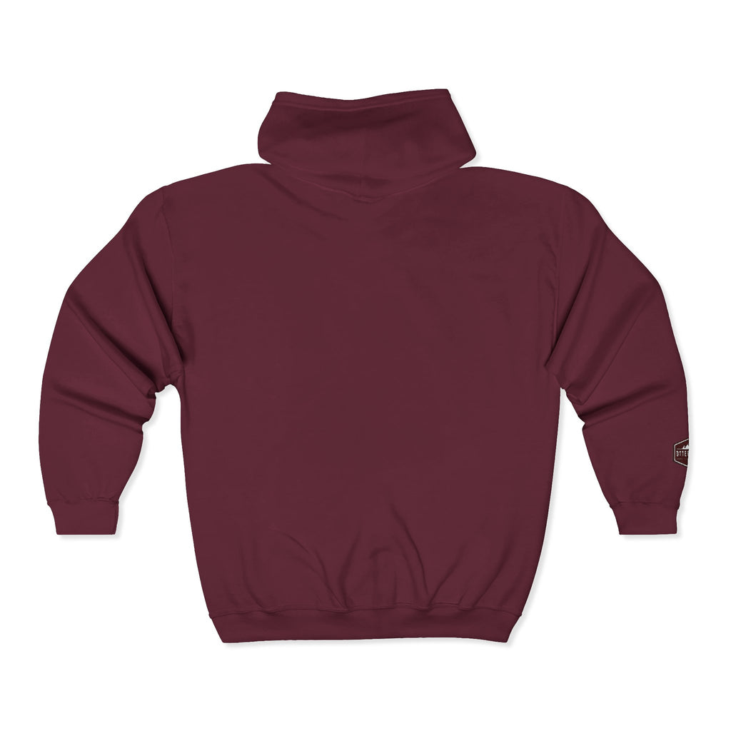 Otter Fest Shield Logo Zip Hoodie | White Full-Zip Sweatshirt