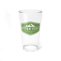 Sage Green Otter Fest Mountain Badge Mixing Glass | 16oz Pint Glass