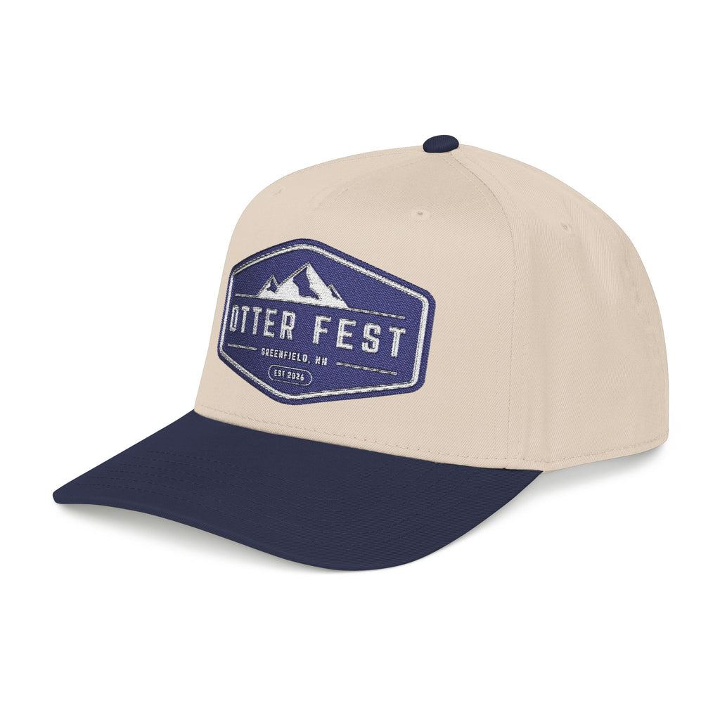 Otter Fest, navy mountain badge Mid Profile Baseball Cap