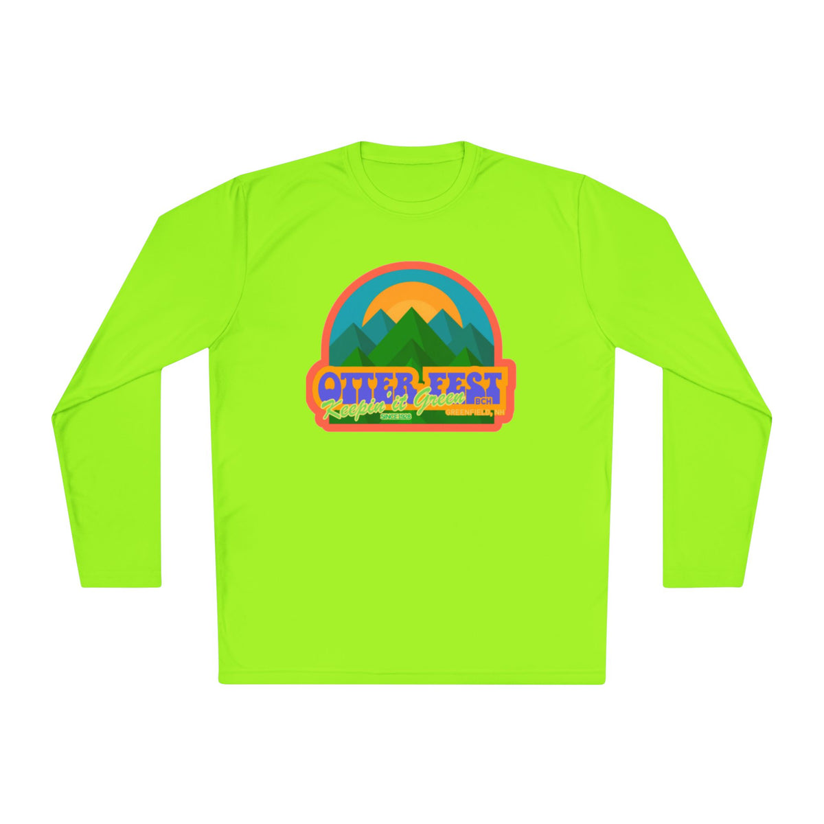 Otter Fest Mountain, Keeping it Green Long Sleeve Tee | Retro Outdoor Festival Shirt