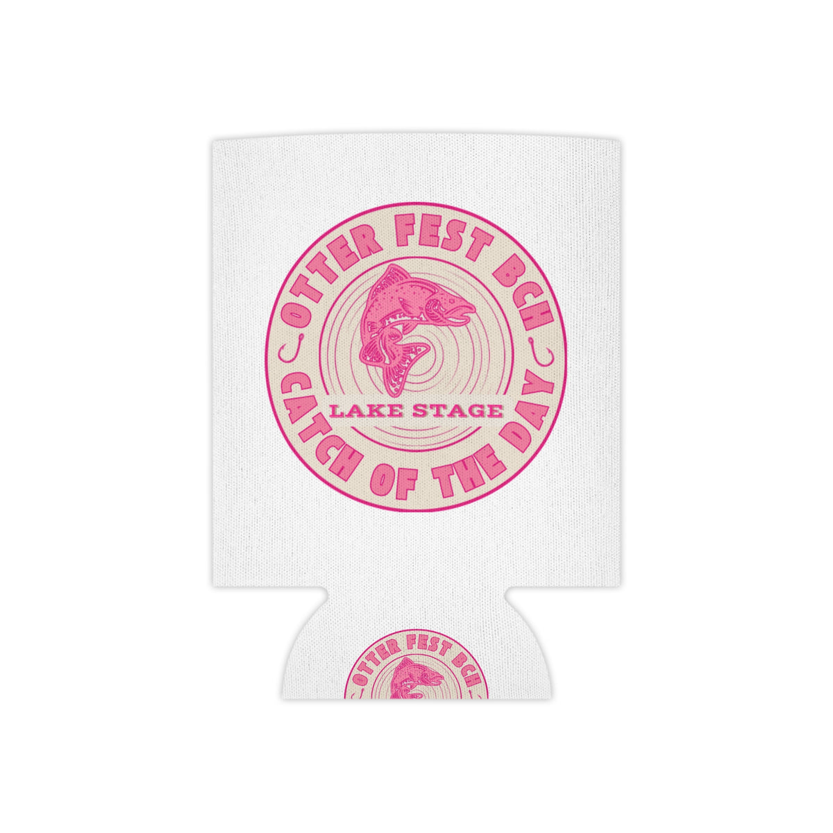 Otter Fest Catch of the Day Logo Can Cooler | Breast Cancer Awareness Month
