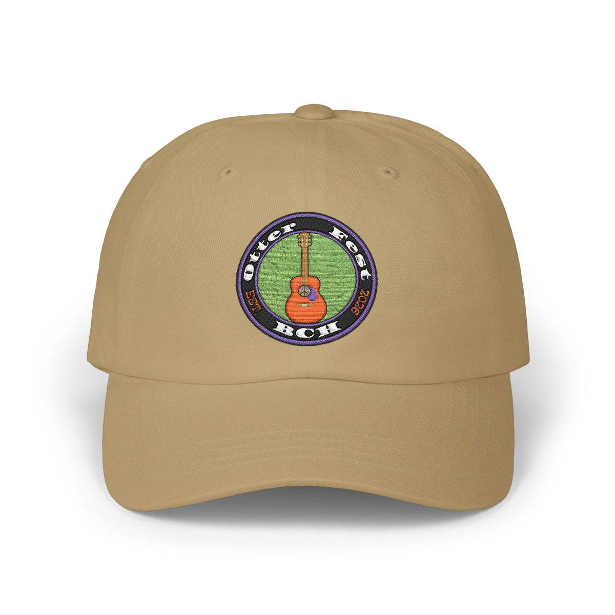 Otter Fest Peace Sign Acoustic Guitar Patch Classic Dad Cap |