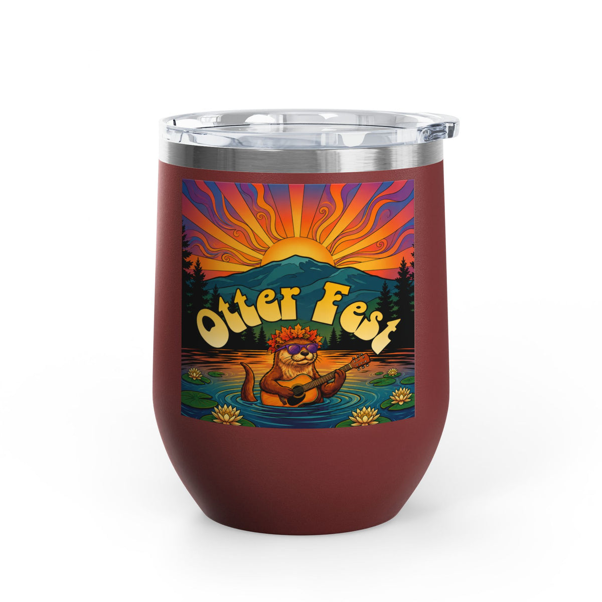 Otter Fest Strummin’ & Pickin’ Clem Sunset Wine Tumbler | Otter Fest 12oz. Wine Tumbler