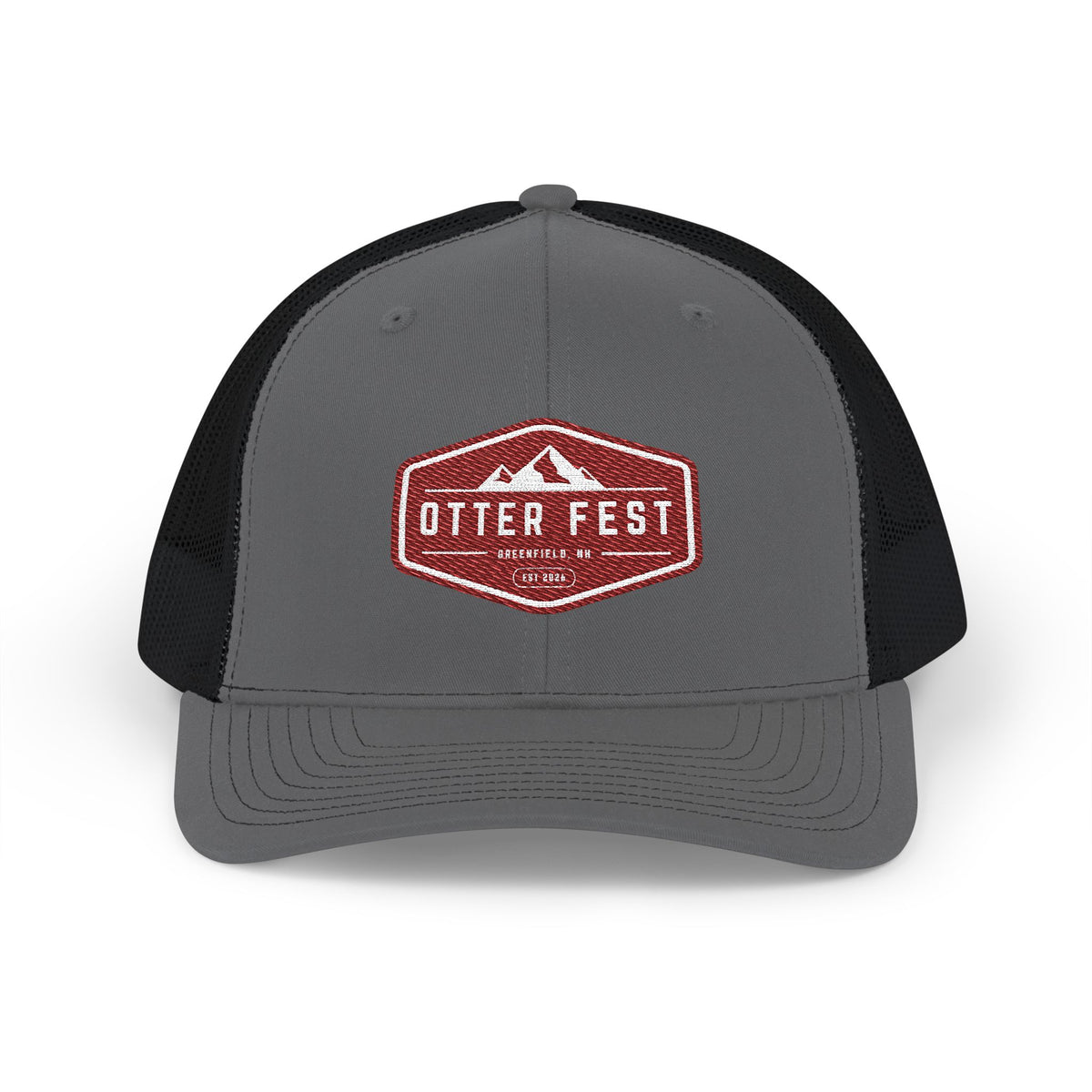 Otter Fest Mountain Badge Snapback Trucker Cap | Outdoor Logo Hat
