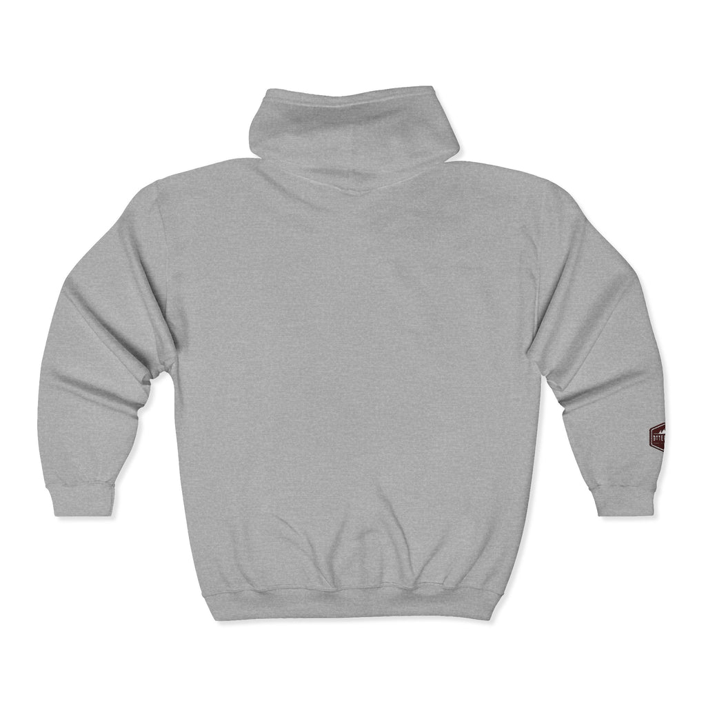 Otter Fest Shield Logo Zip Hoodie | White Full-Zip Sweatshirt