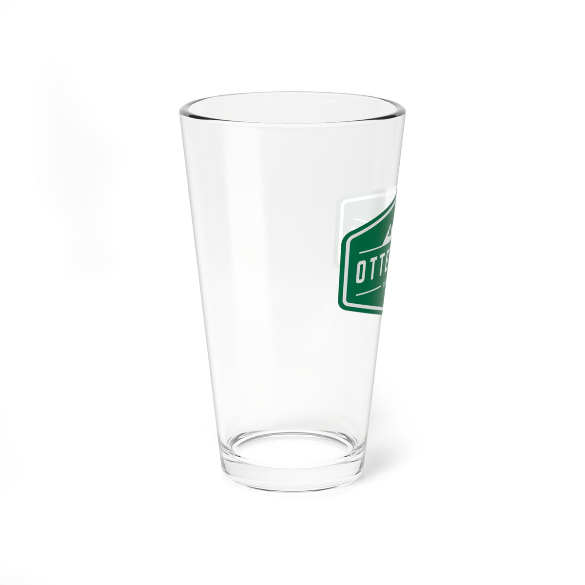 Go Green Otter Fest Green mountain badge Mixing Glass | 16oz pint glass