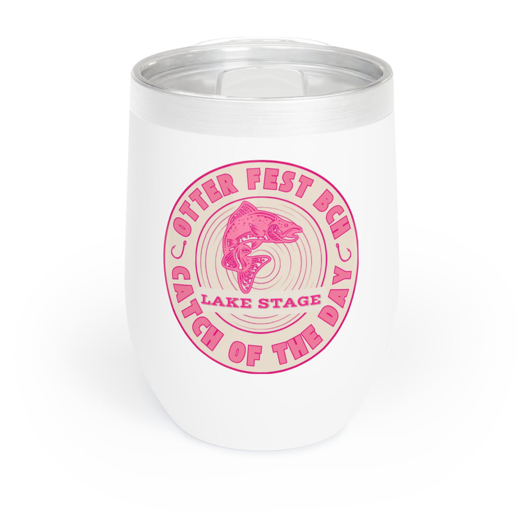 Otter Fest Lake Stage Catch of The Day Chill Wine Tumbler: Breast Cancer Awareness Month