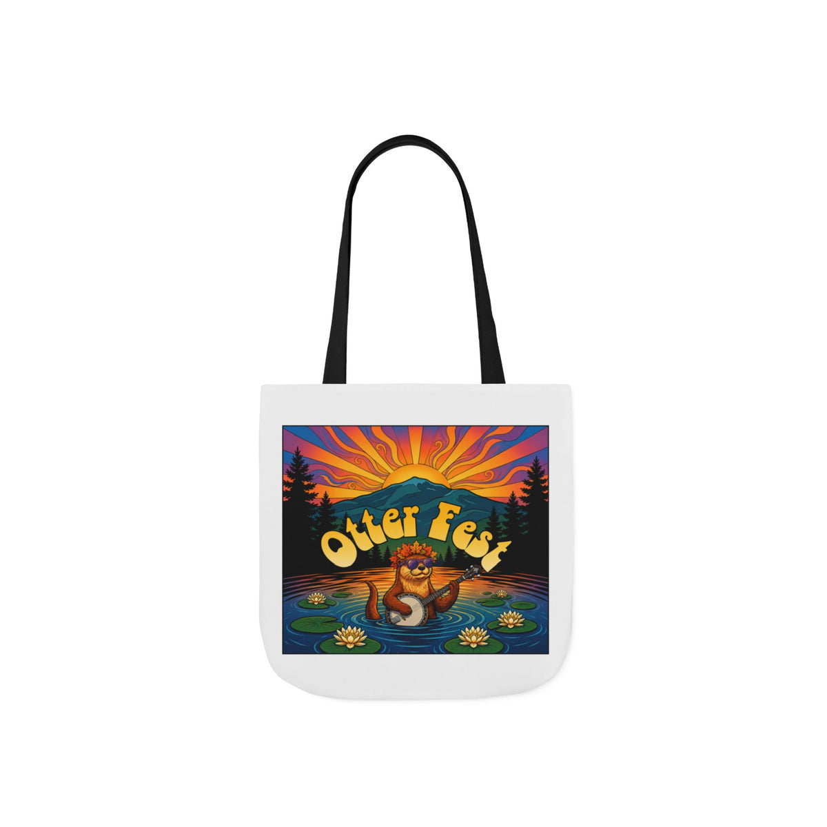 OTTER FEST Two sided print Poly-Canvas Tote Bag