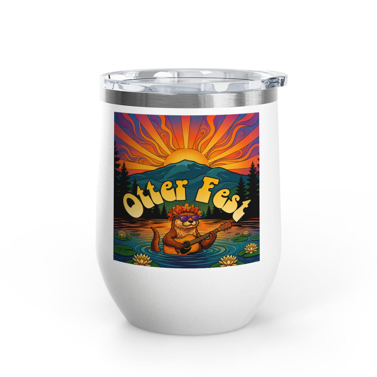 Otter Fest Strummin’ & Pickin’ Clem Sunset Wine Tumbler | Otter Fest 12oz. Wine Tumbler