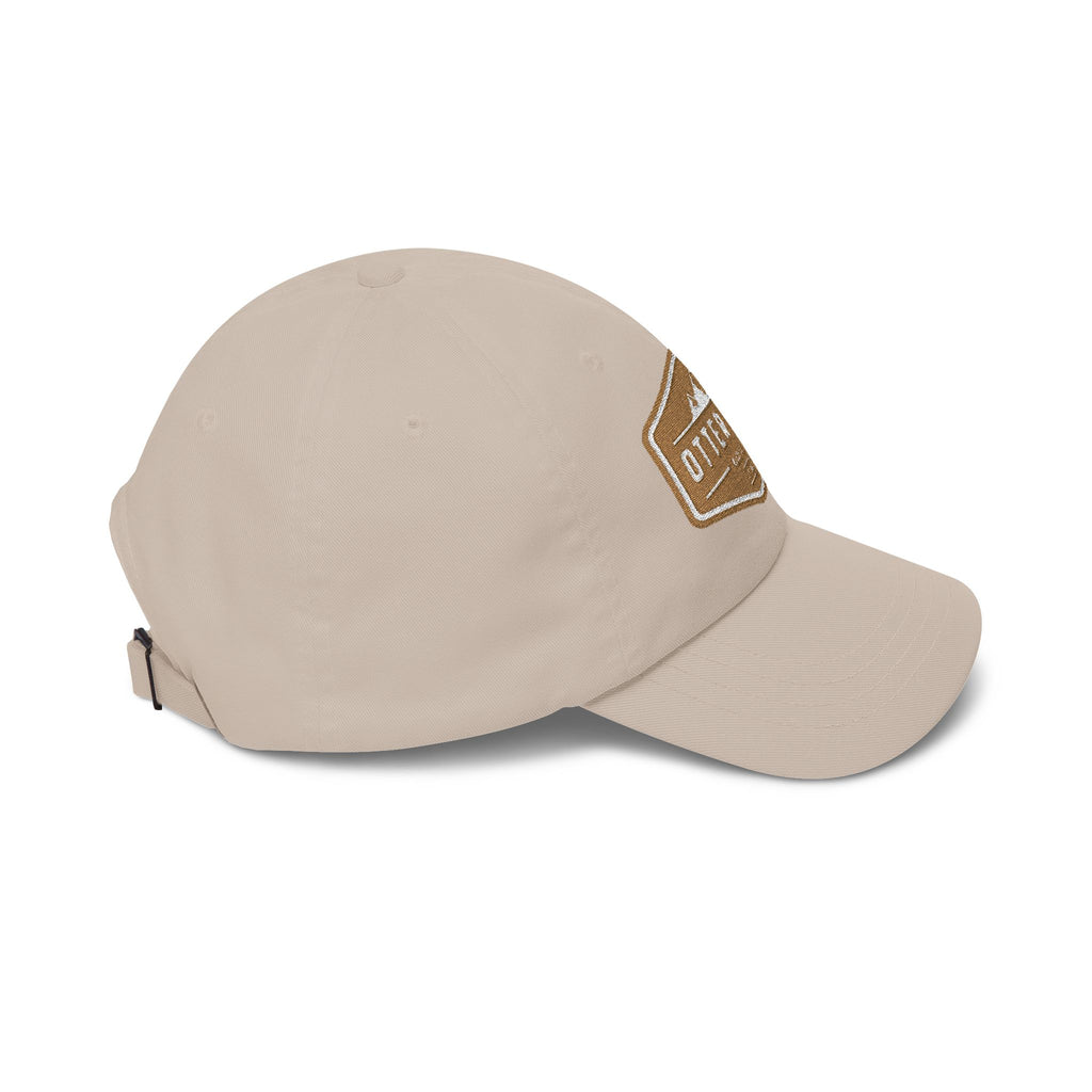 Otter Fest  Golden Mountain Badge Classic Dad Cap | outdoor logo hat