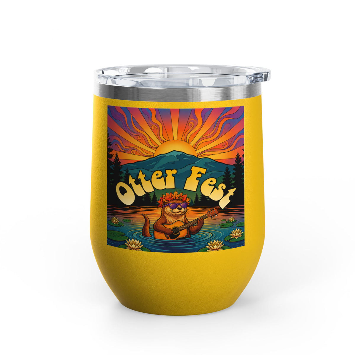 Otter Fest Strummin’ & Pickin’ Clem Sunset Wine Tumbler | Otter Fest 12oz. Wine Tumbler
