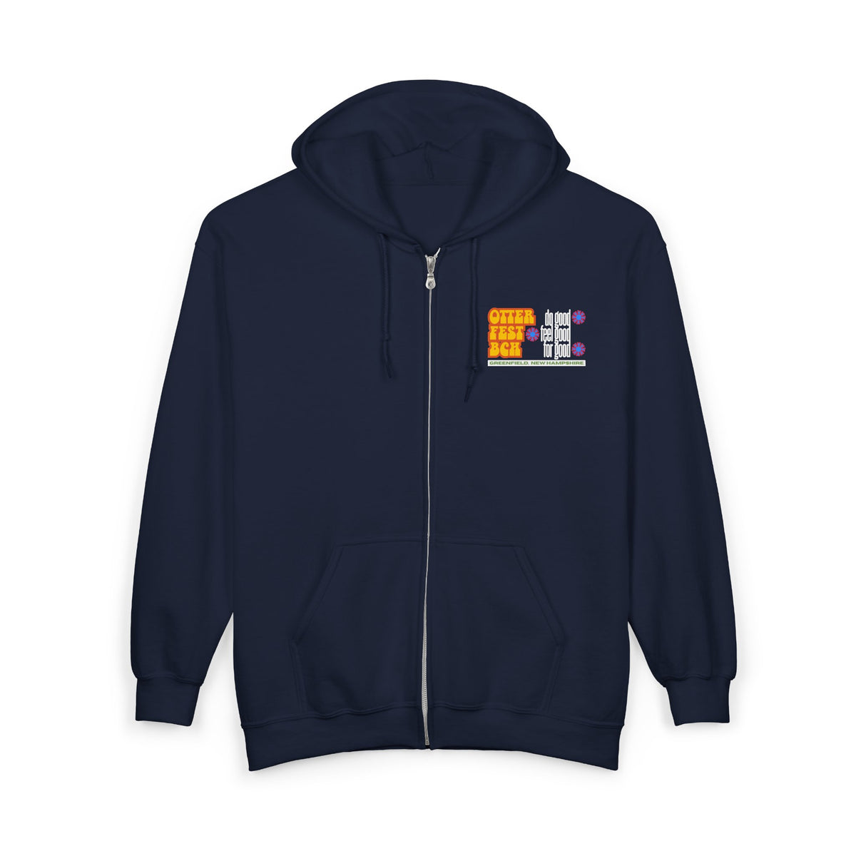 Otter Fest BCH Do Good, Feel Good, For Goo Zip Hoodie | Otter Illustration, Retro Block Text