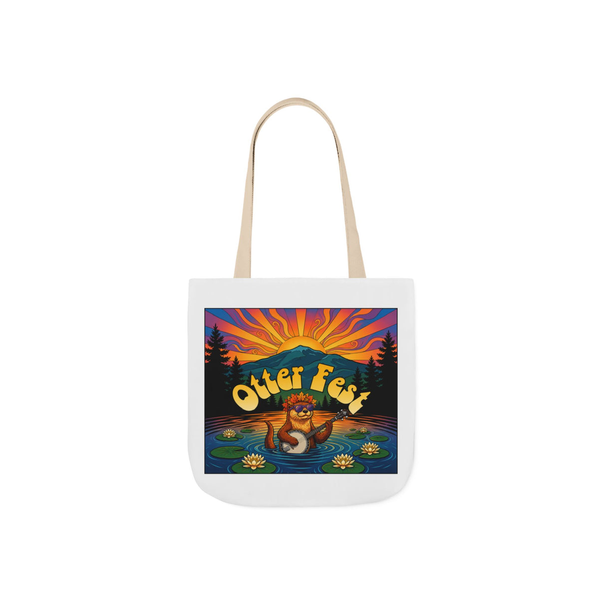 OTTER FEST Two sided print Poly-Canvas Tote Bag