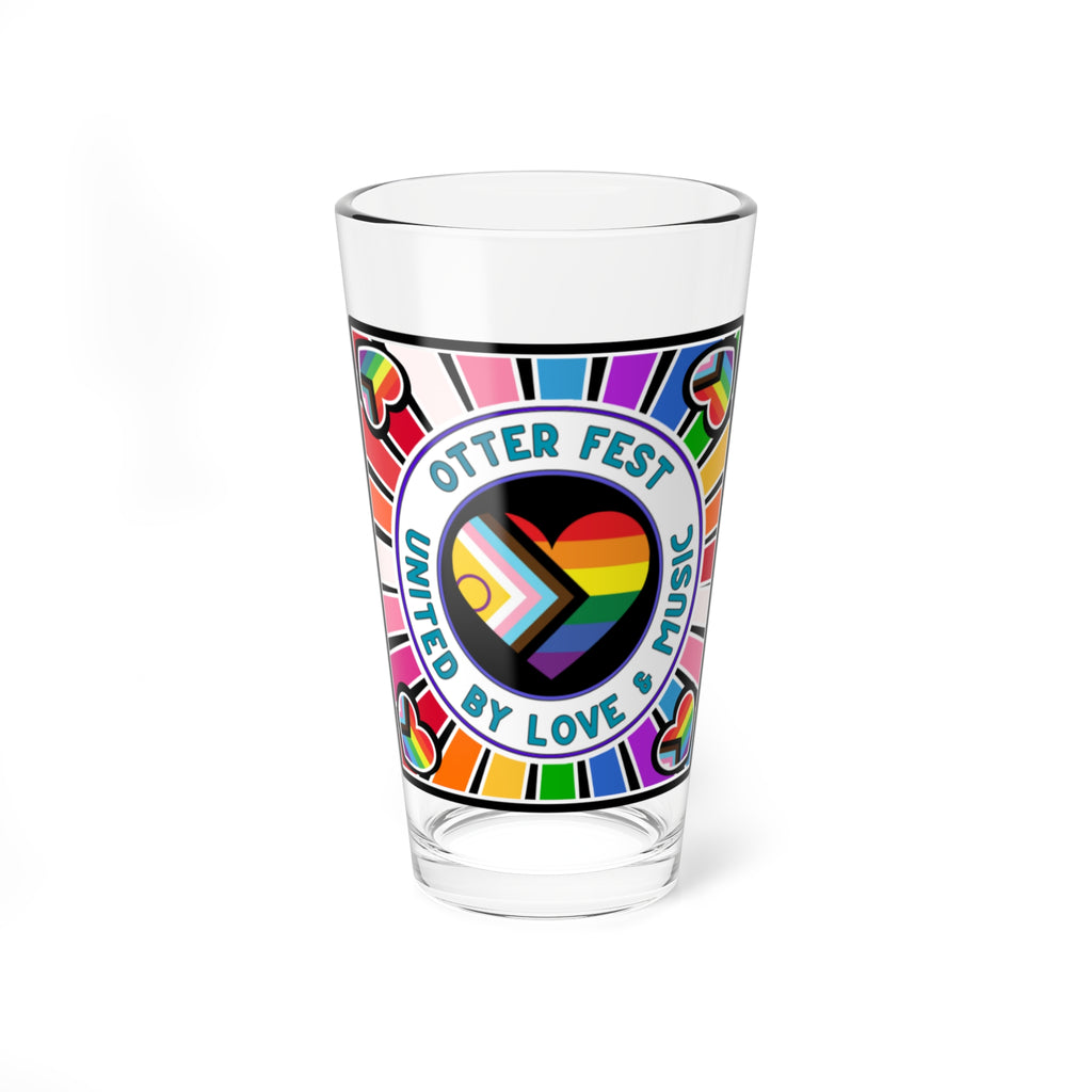 Otter Fest Pride Logo Mixing Glass | 16oz Pint Glass