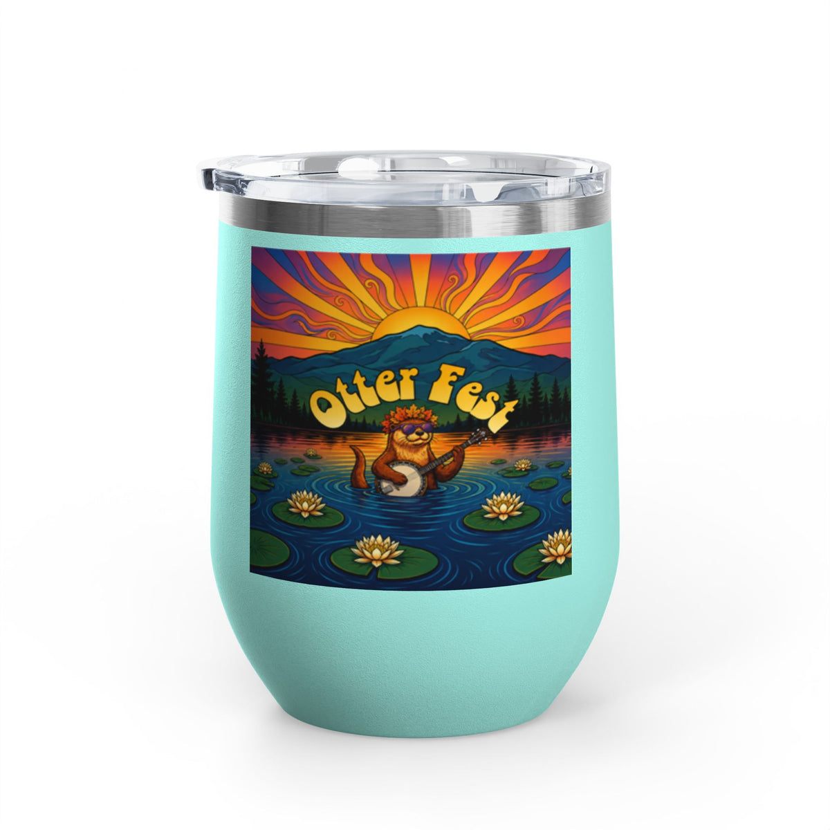 Otter Fest Strummin’ & Pickin’ Clem Sunset Wine Tumbler | Otter Fest 12oz. Wine Tumbler