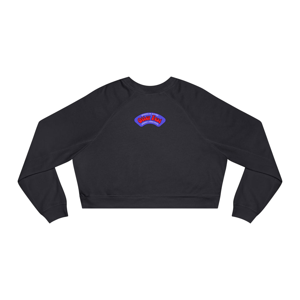 Otter Fest Acoustic Guitar Rose Patch circle design Cropped Pullover | Guitar music motif