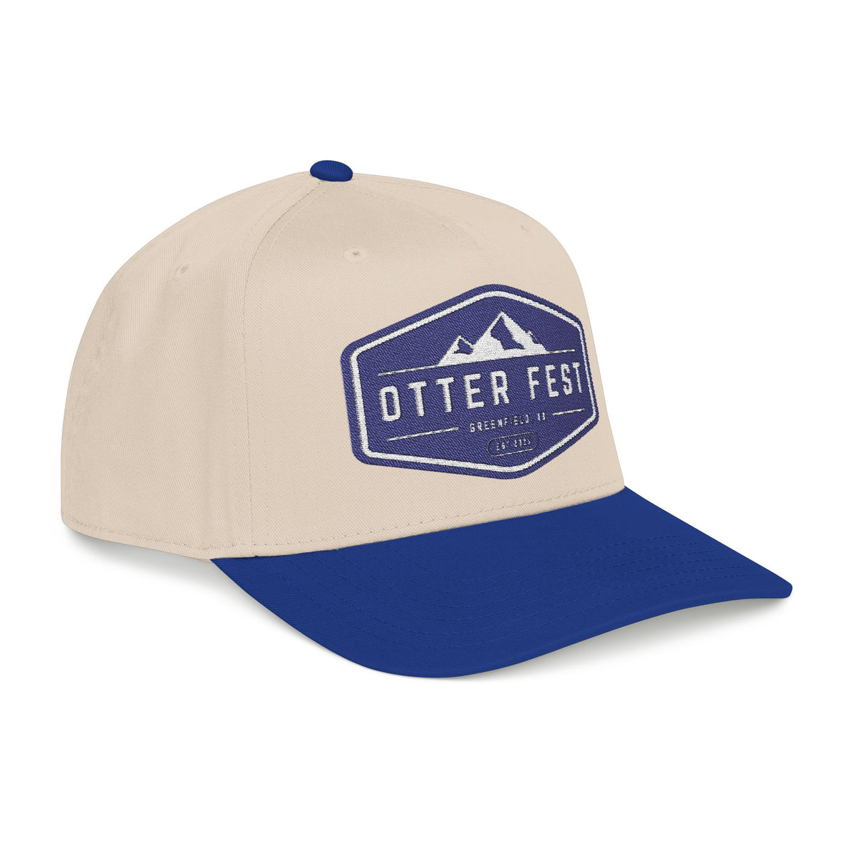 Otter Fest, navy mountain badge Mid Profile Baseball Cap