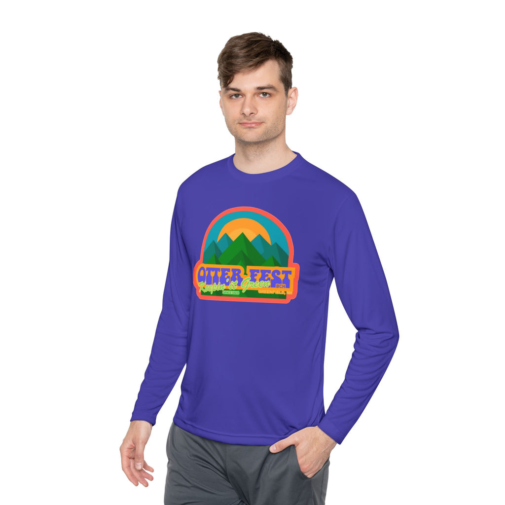 Otter Fest Mountain, Keeping it Green Long Sleeve Tee | Retro Outdoor Festival Shirt
