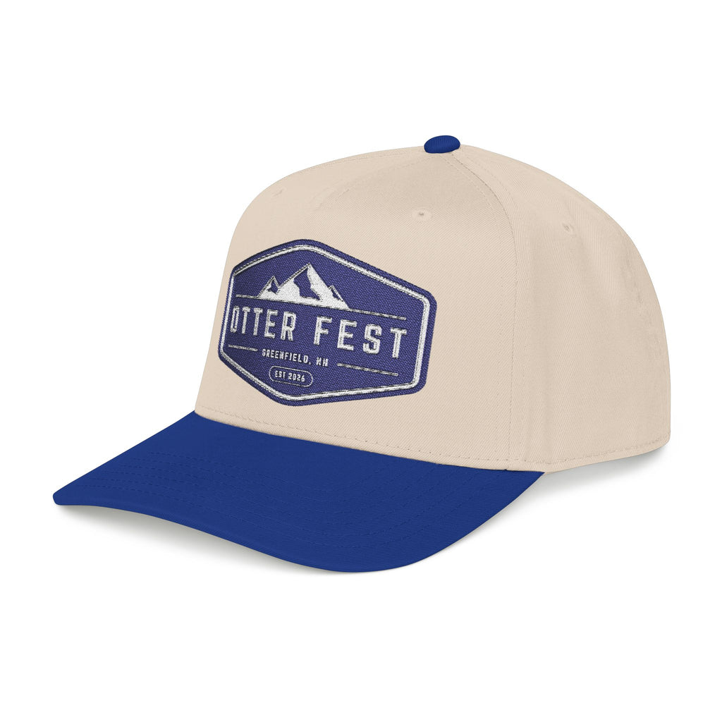 Otter Fest, navy mountain badge Mid Profile Baseball Cap