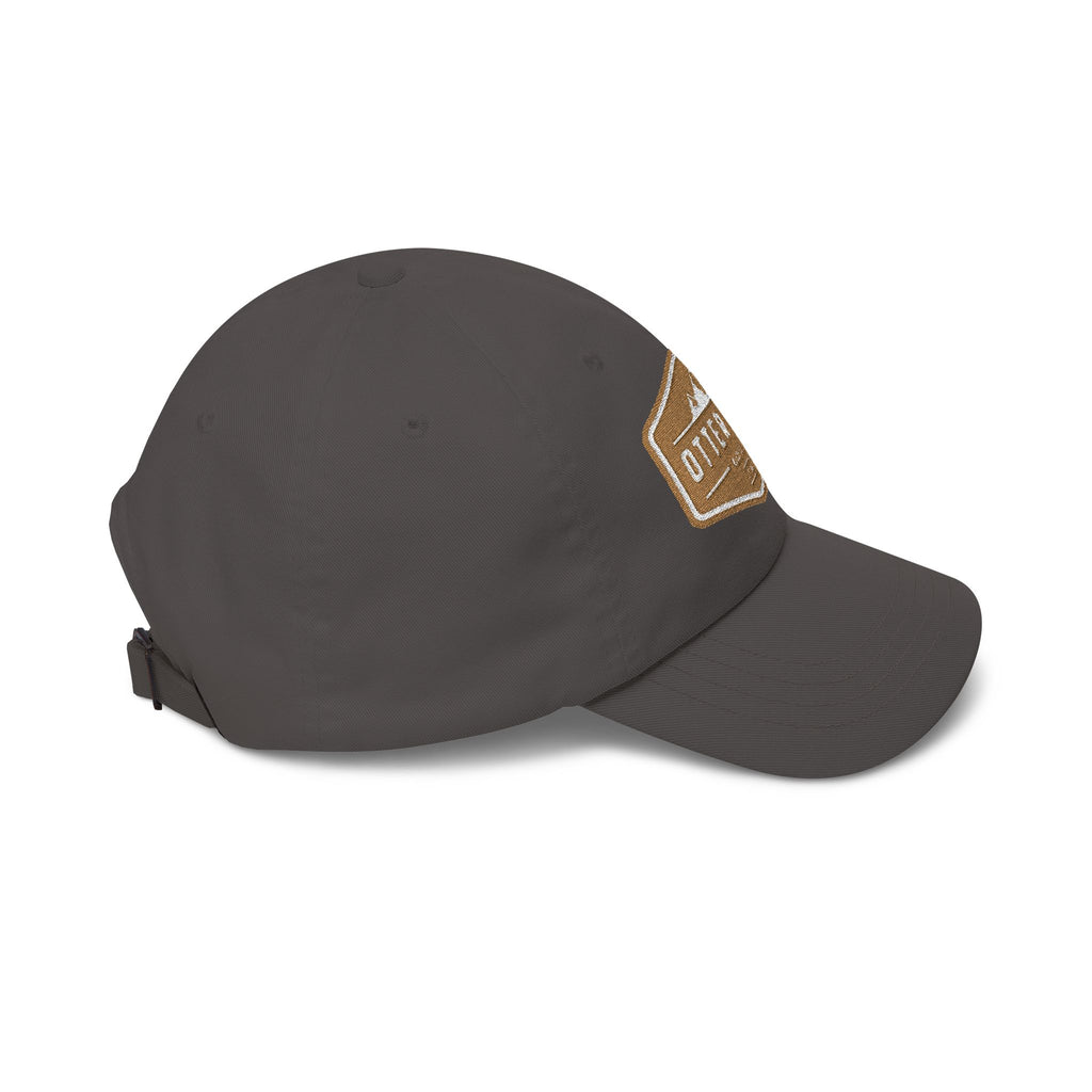 Otter Fest  Golden Mountain Badge Classic Dad Cap | outdoor logo hat