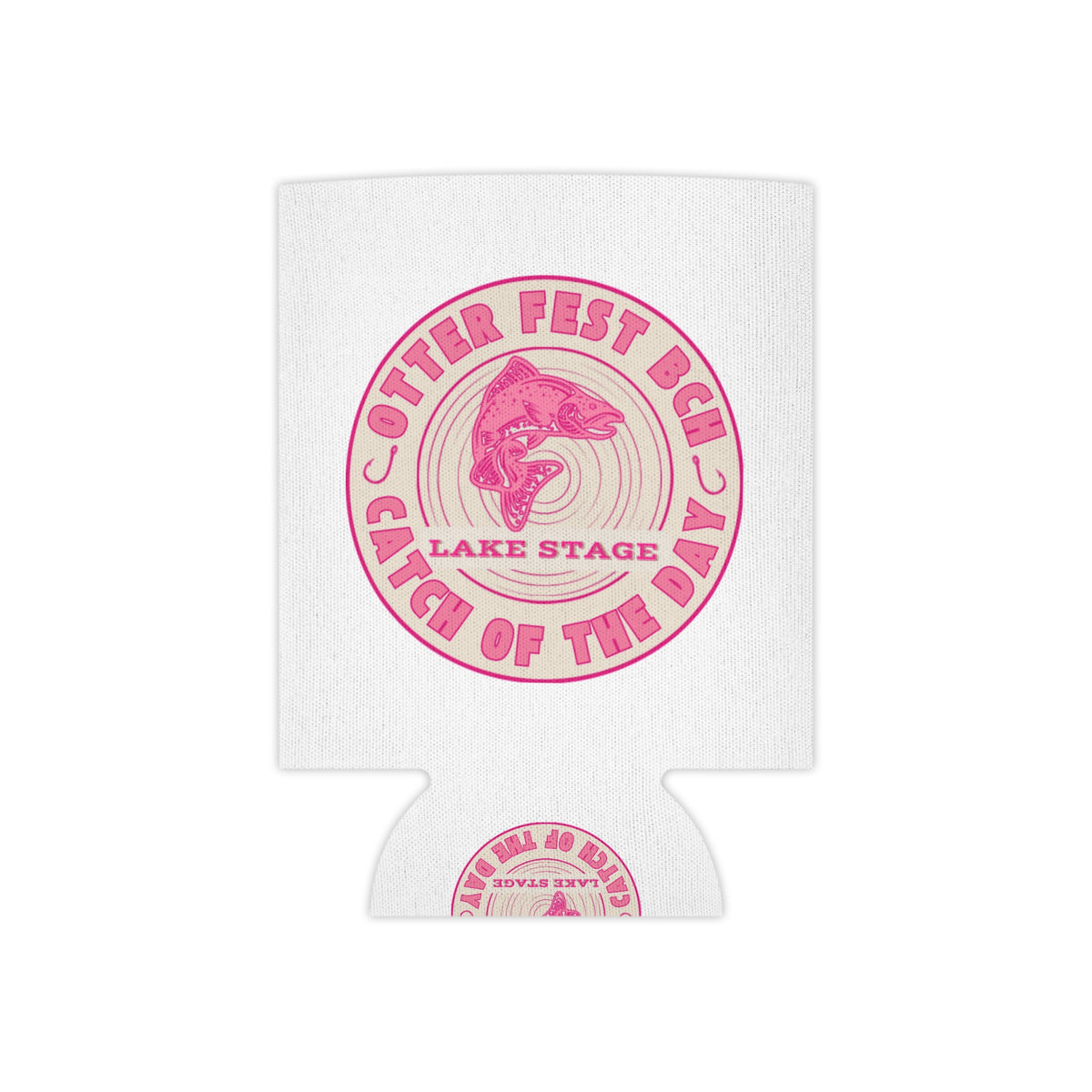 Otter Fest Catch of the Day Logo Can Cooler | Breast Cancer Awareness Month
