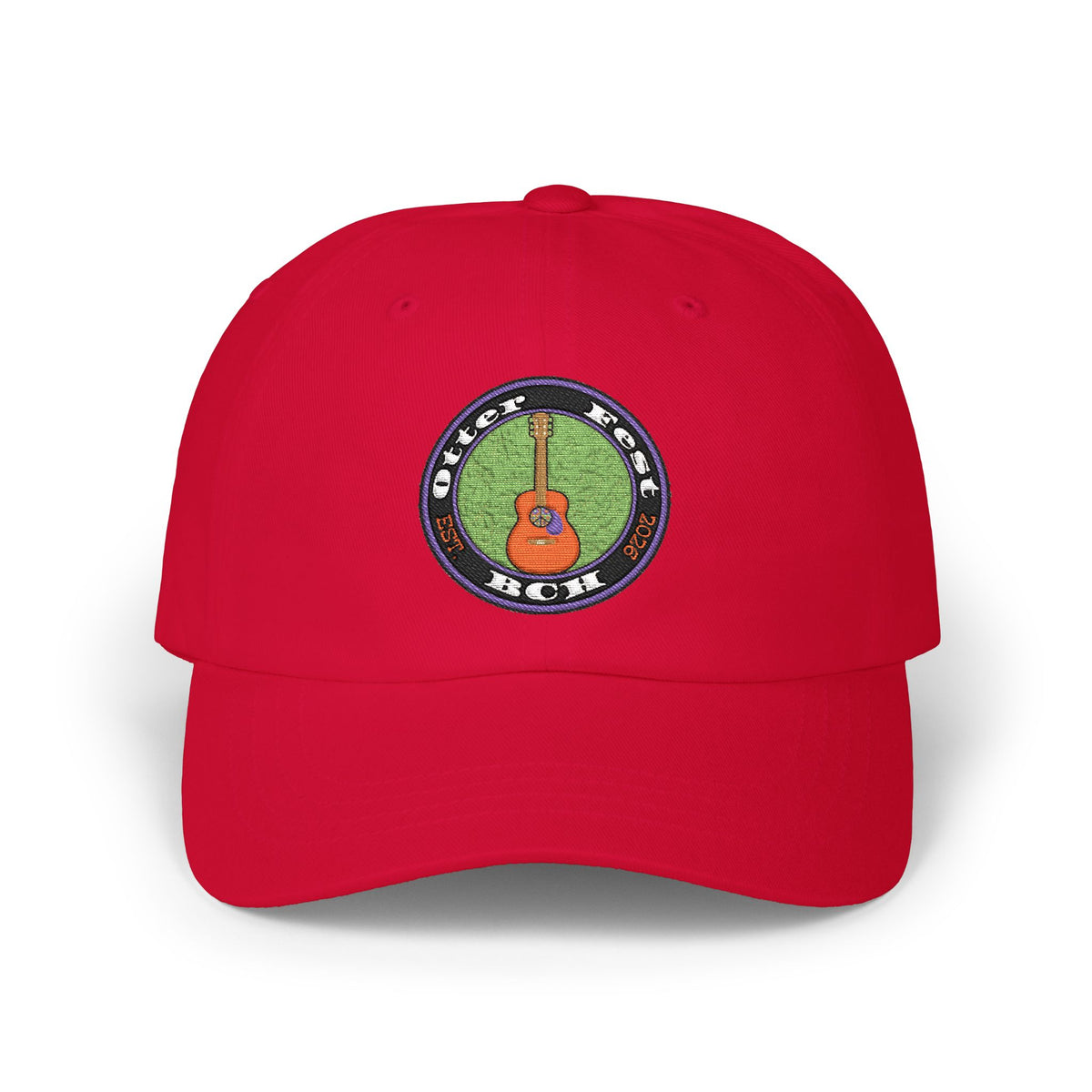 Otter Fest Peace Sign Acoustic Guitar Patch Classic Dad Cap |