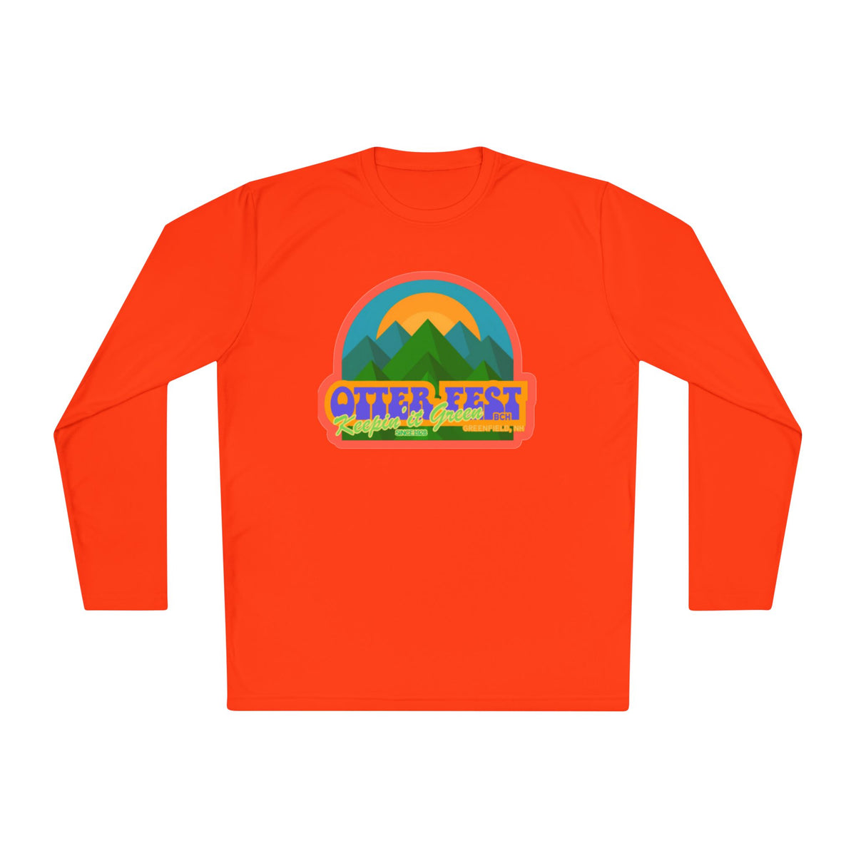 Otter Fest Mountain, Keeping it Green Long Sleeve Tee | Retro Outdoor Festival Shirt