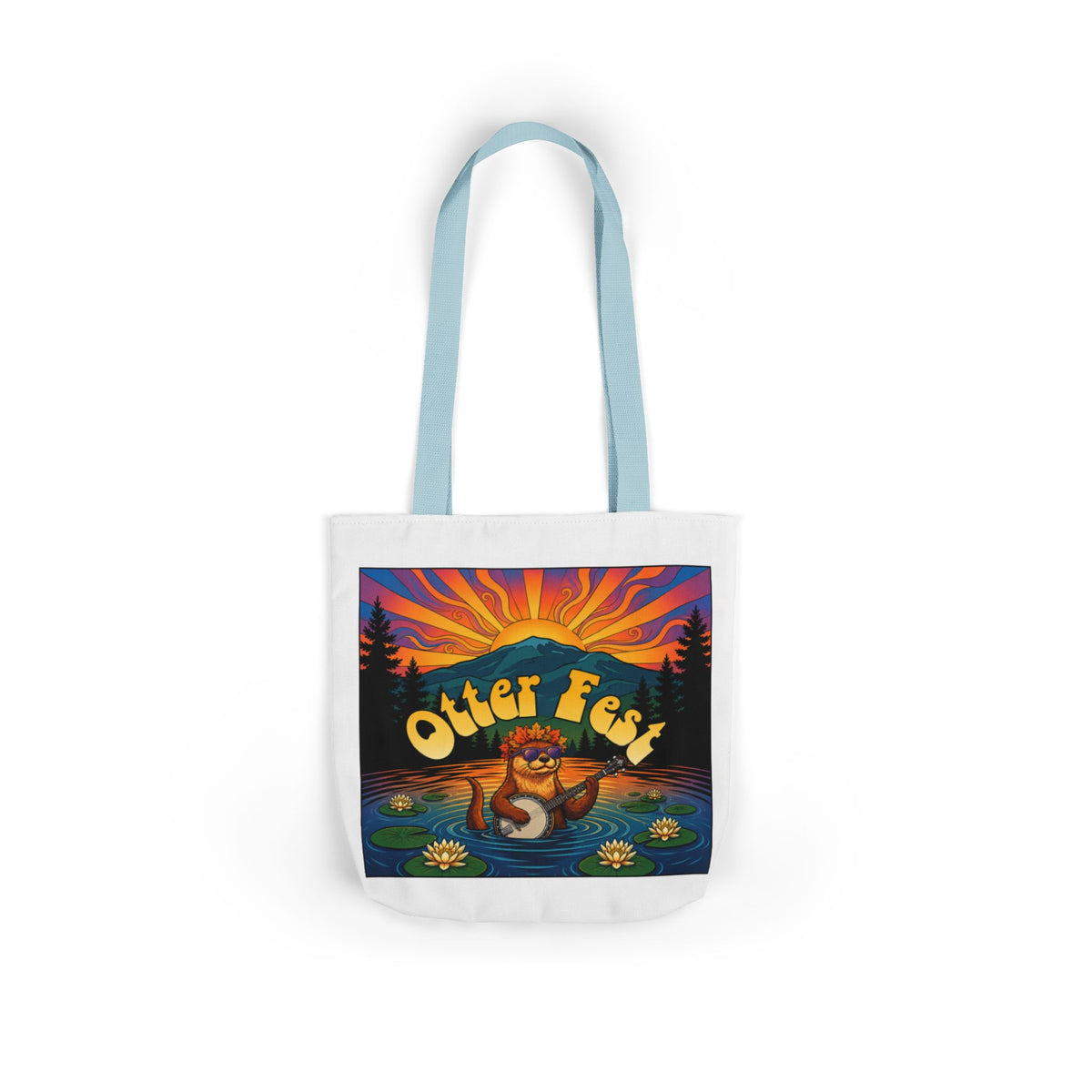 OTTER FEST Two sided print Poly-Canvas Tote Bag