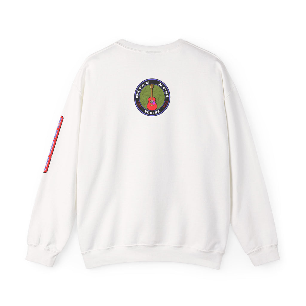 Acoustic Guitar Circle Logo Sweatshirt | Retro Folk Music Graphic