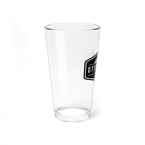 Black Otter Fest Mountain Badge Mixing Glass | 16oz Pint Glass